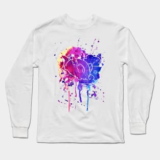 Angel Elephant Paint Spatter Long Sleeve T-Shirt